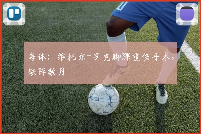 每体：维托尔-罗克脚踝重伤手术，缺阵数月